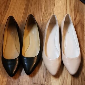 Nine West Black and Cream Flats